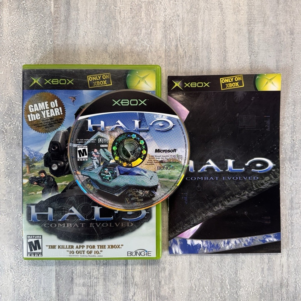 Halo: Combat Evolved (Microsoft Xbox, 2001) Complete Game of The Year